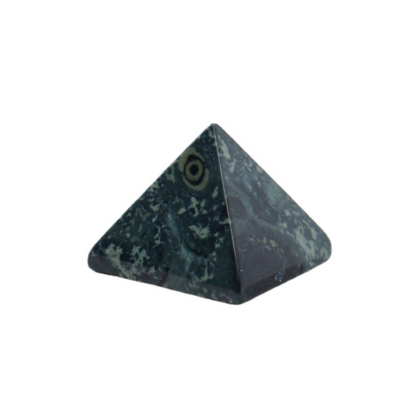 Natural Malachite Stone Peacock Eye Pyramid Quartz Crystal Gemstone Energy Tower