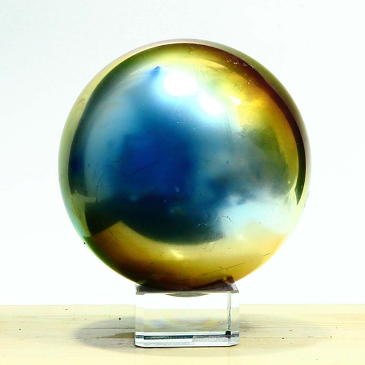 850g Natural Crystal Electroplated Rainbow Crystal Ball Quartz Sphere Healing