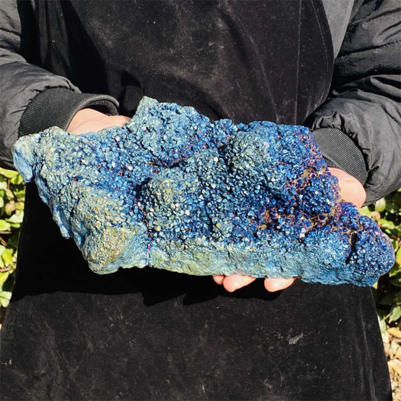 3450g Color Flame Aura Electroplate Agate Quartz Crystal Cluster Specimen