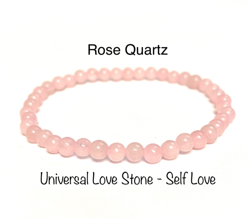 Natural Stone Stretch Bracelet 4mm - Healing Gemstone Beaded thin stackable USA