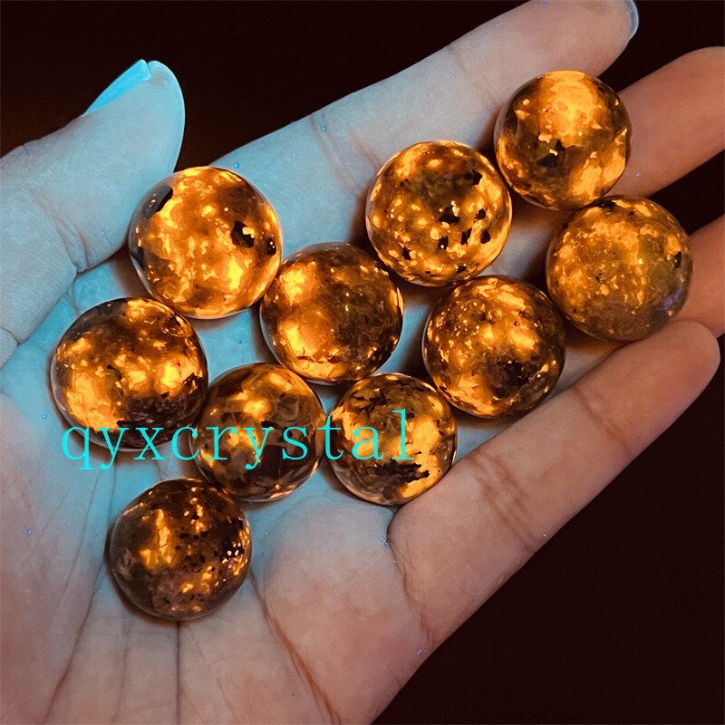 5pcs Natural Yooperite Ball Flame&apos;s stone 17mm+ sphere quartz crystal Healing