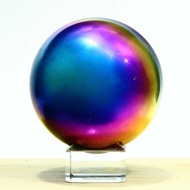 648g Natural Crystal Electroplated Rainbow Crystal Ball Quartz Sphere Healing