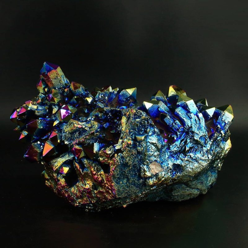 3294g Colourful Crystal Cluster Quartz Mineral Specimen Decoration Electroplate