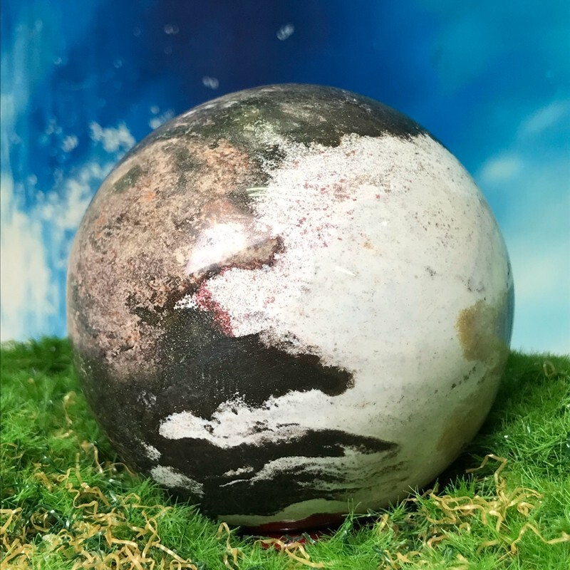 555G Rare Natural Ocean Jasper Quartz Ball Crystal Ball Sample Repair