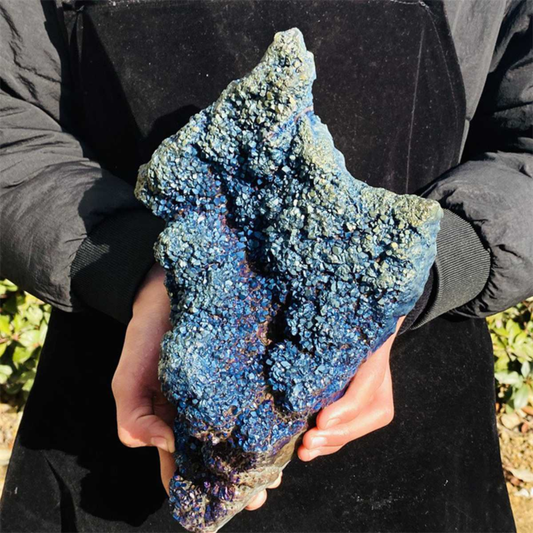 3450g Color Flame Aura Electroplate Agate Quartz Crystal Cluster Specimen