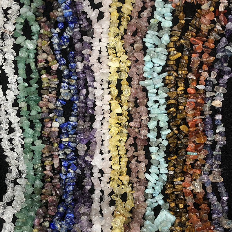 Natural Crystal Perforated Stone Chain Semi-Finished Products with Holes and Shape Scattered BeadsdiyBracelet Accessories Cross-Border Perforated Gravel