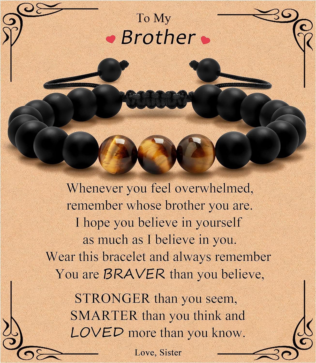 Birthday Gift Bracelet Christmas Father's Day Gift Accessories Tigereye Frosted Stone Men's Bracelet