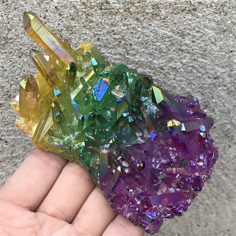 240g Titanium Cluster Quartz Crystal Specimen Mineral Point Healing