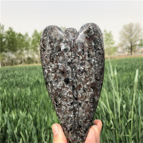 630g Natural Yooperlite Angel Hand Carved Reiki Quartz Crystal Skull Specimen Cr