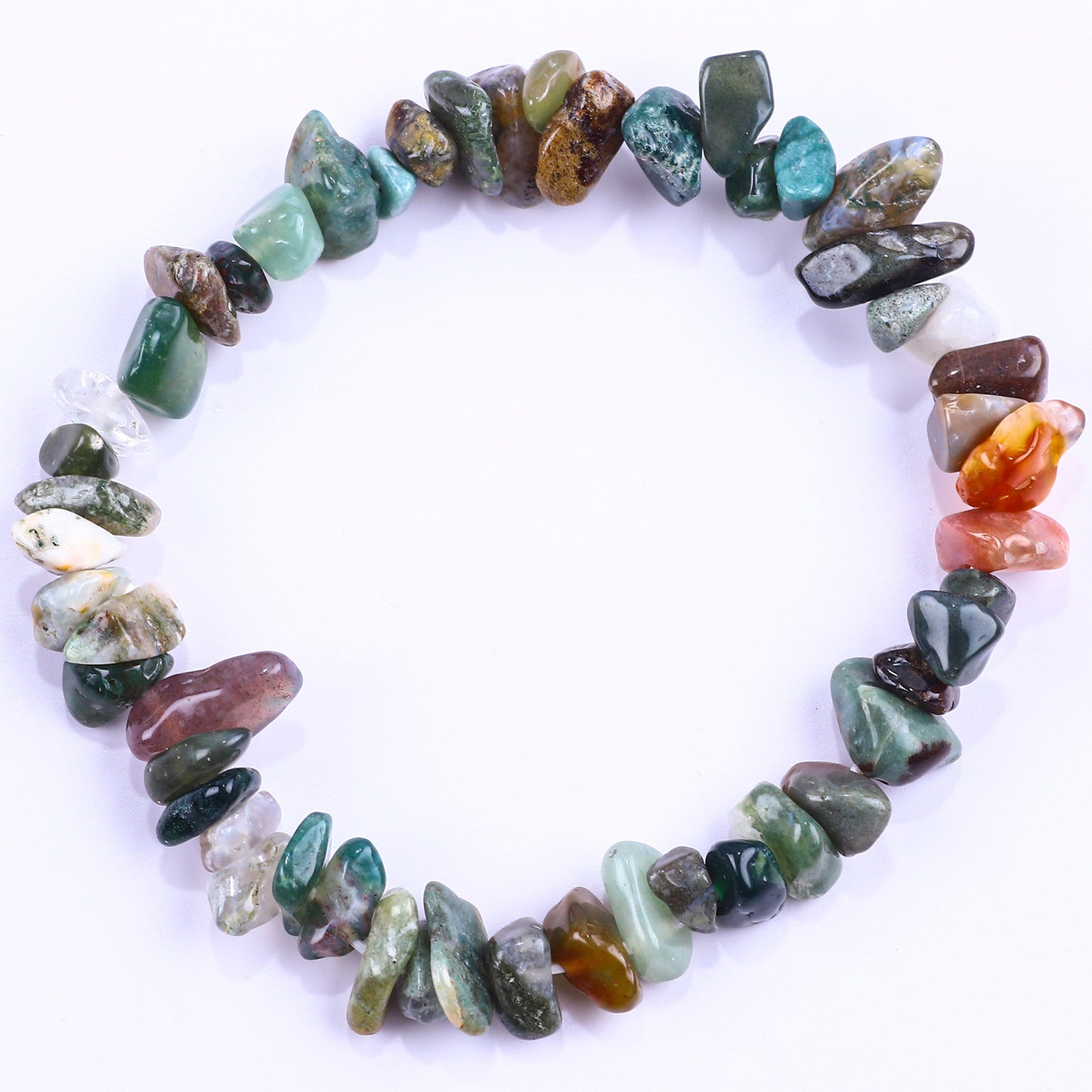 Natural Amethyst Pink Crystal Agate Gravel Bracelet Irregular Bracelet BohemianinsWind Elastic Bracelet