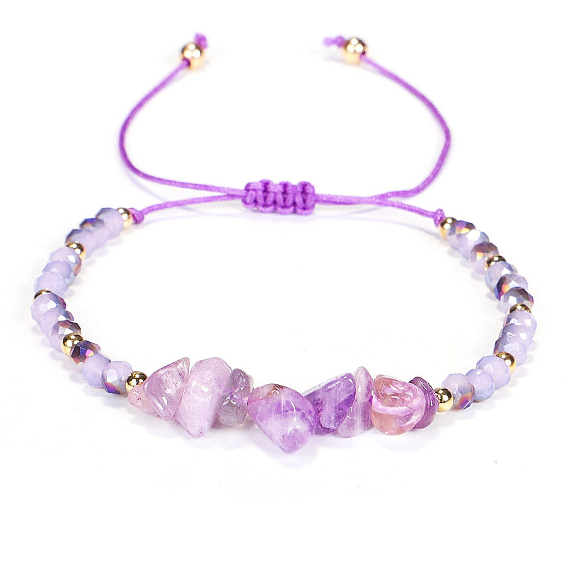 Gemstone Bracelet Natural Anxiety Stone Lucky Crystal Chakra Adjustable Reiki UK