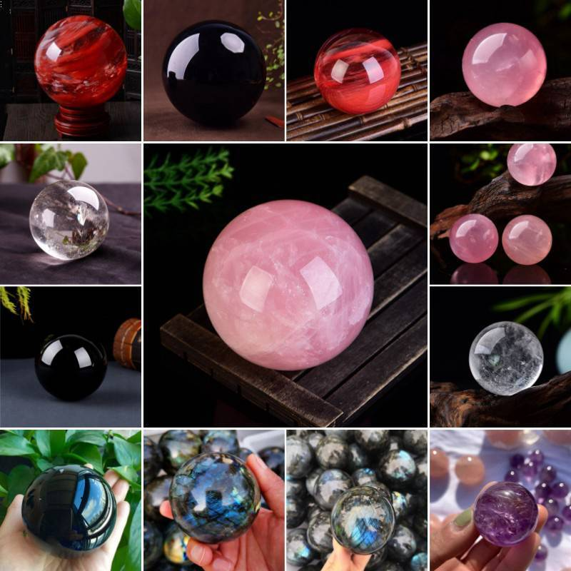 Natural Quartz Crystal Healing Gems Sphere Ball Energy Stone Reiki Decor + Stand