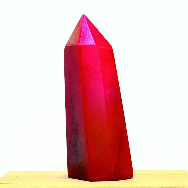 363g Electroplated Natural Crystal Quartz Tower Crystal Point rainbow Healing