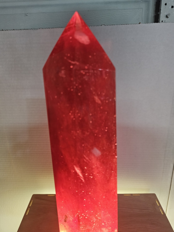 6.6LB 13.1" Huge Red Smelt Melting Quartz Crystal Point Tower Polished Healing