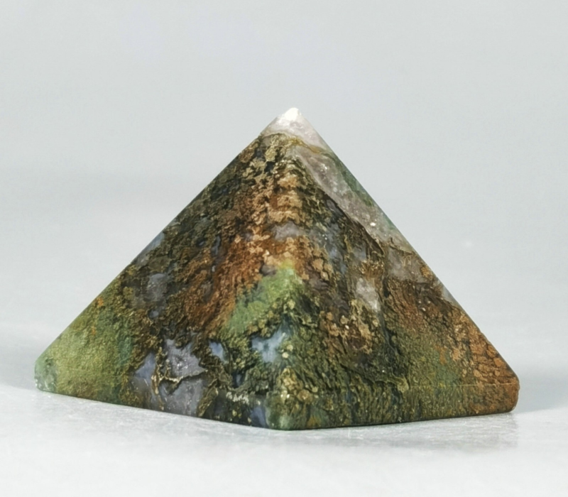 Original Natural Moss Agate Quartz Crystal Cave Crystal Pyramid Healing