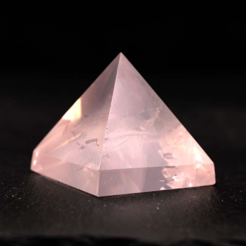 HOT Natural Pink Rose Quartz Crystal Pyramid Gemstone Healing Energy Tower Decor