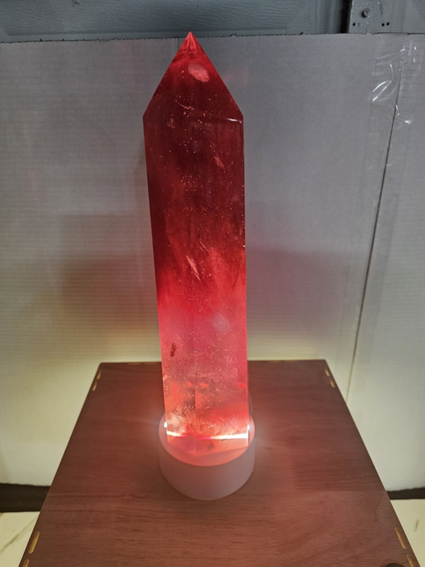 6.6LB 13.1" Huge Red Smelt Melting Quartz Crystal Point Tower Polished Healing