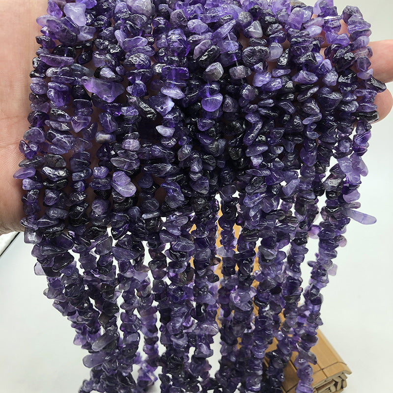 Natural Crystal Perforated Stone Chain Semi-Finished Products with Holes and Shape Scattered BeadsdiyBracelet Accessories Cross-Border Perforated Gravel