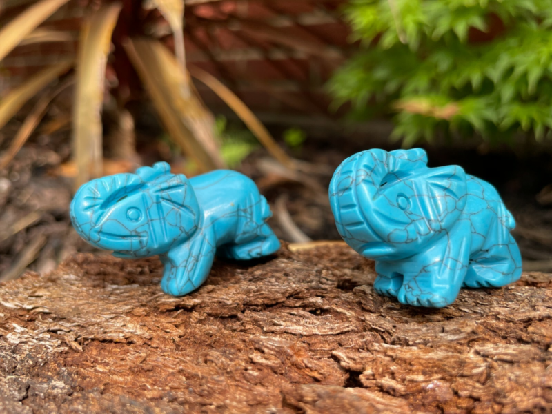 Elephant Hand Carved Gemstone Figurine | Crystal Elephant | Healing Animal