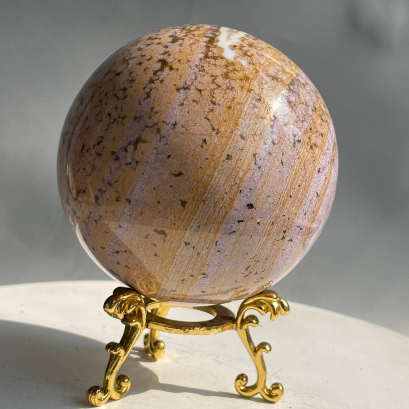 588G Natural Ocean Jasper Jade Crystal Polished Sphere Ball Healing Ball