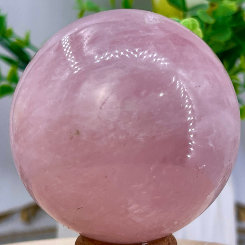 352G Natural Crystal Pink Rose Chakra Quartz Sphere healing ball Specimen