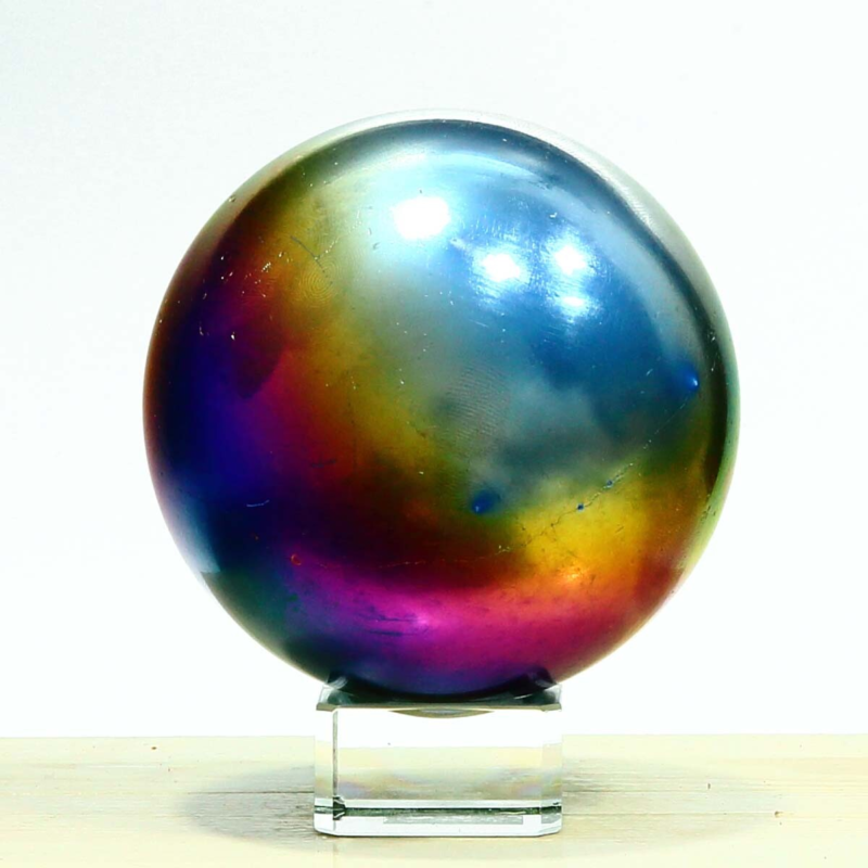 811g Natural Crystal Electroplated Rainbow Crystal Ball Quartz Sphere Healing