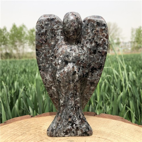 630g Natural Yooperlite Angel Hand Carved Reiki Quartz Crystal Skull Specimen Cr