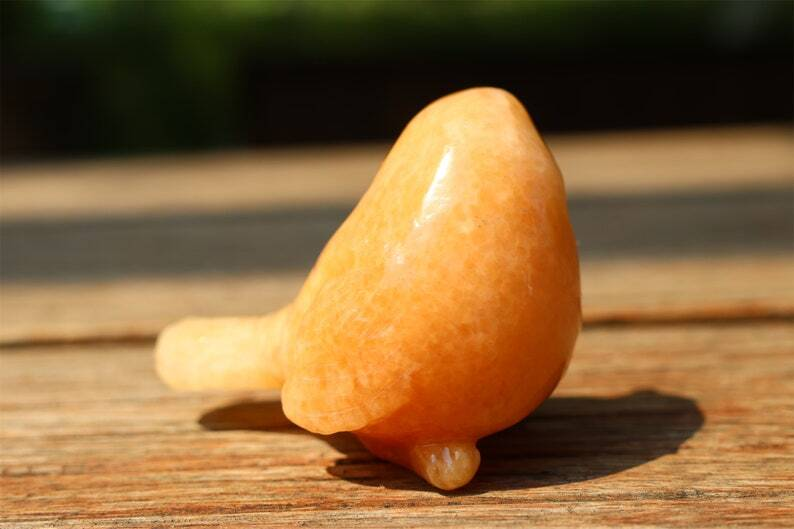 2.4" Natural Sunstone Carved bird Reiki Creative Crystal Skull decor gift 1pc