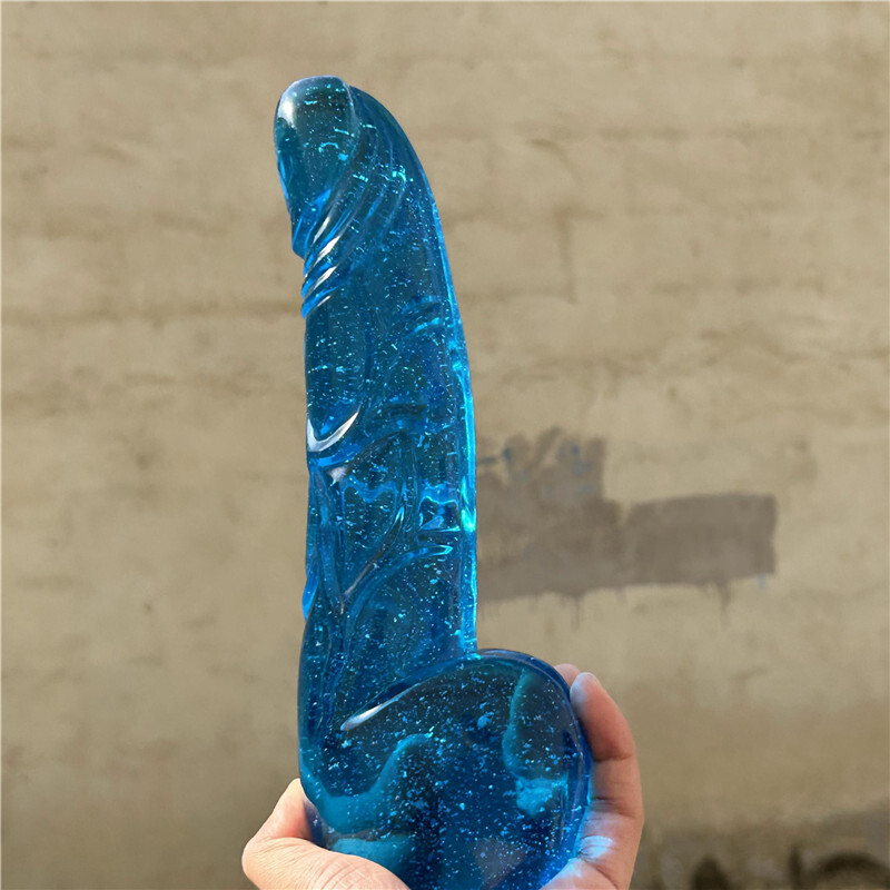 2.66LB Blue Melting Stone Penis skull Carved Quartz Crystal Specimen XK3021