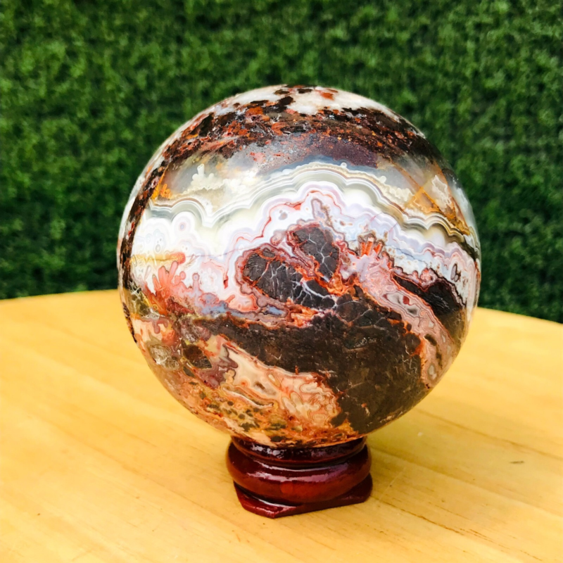 249GNatural Mexican Quartz Ball Crystal Ball Mineral Specimen Repair