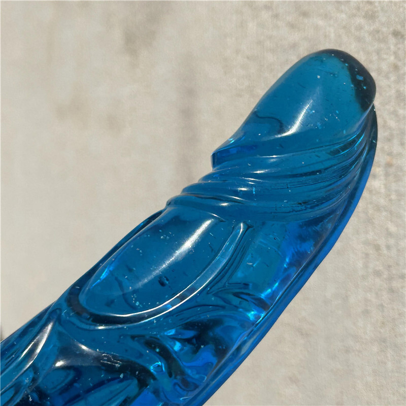 2.66LB Blue Melting Stone Penis skull Carved Quartz Crystal Specimen XK3021