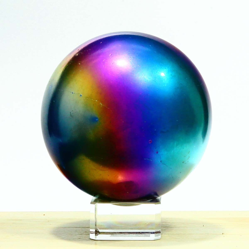 811g Natural Crystal Electroplated Rainbow Crystal Ball Quartz Sphere Healing