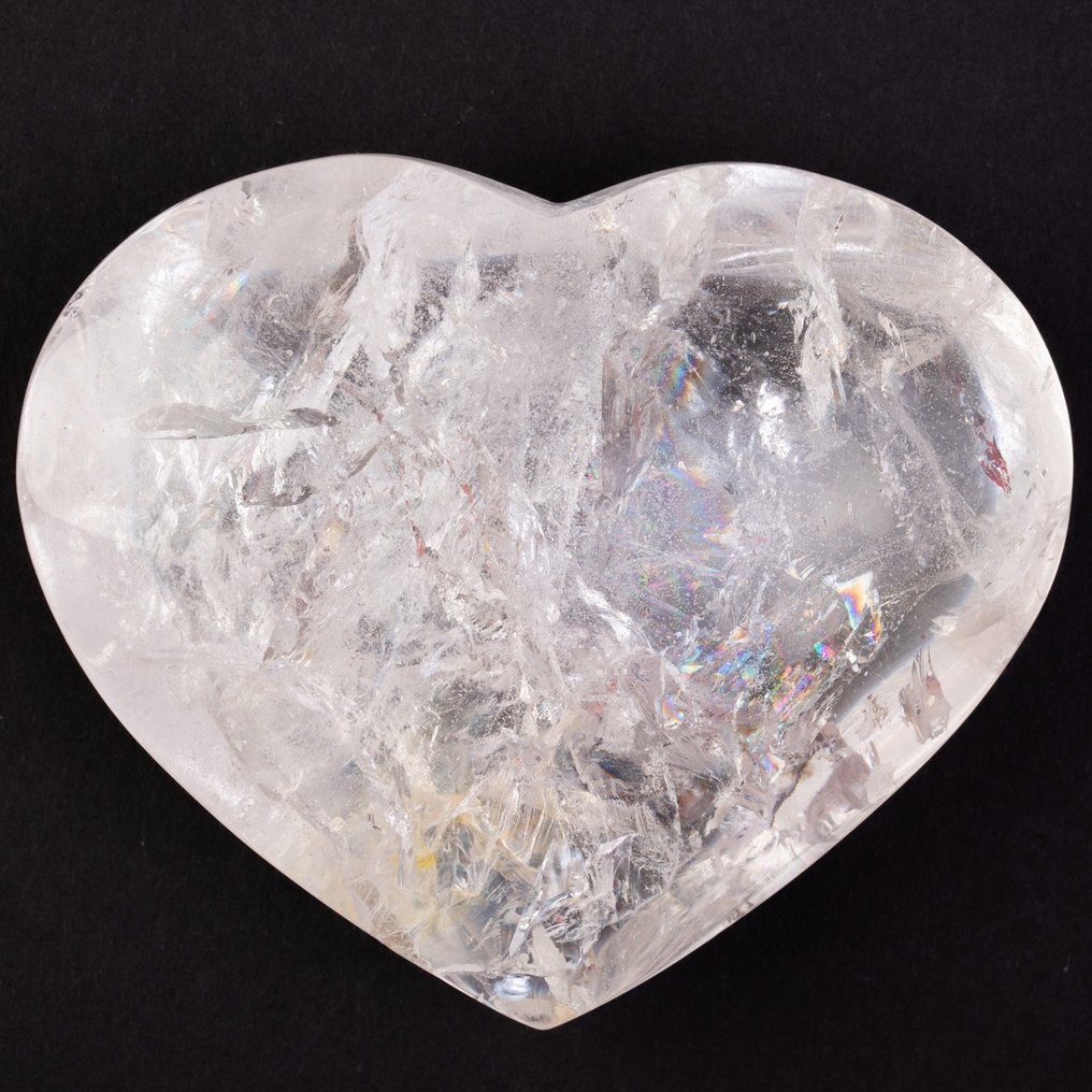 Extra Clear Quartz - Inspirational Heart - Height: 118 mm - Width: 99 mm- 600 g