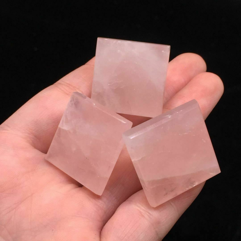 HOT Natural Pink Rose Quartz Crystal Pyramid Gemstone Healing Energy Tower Decor