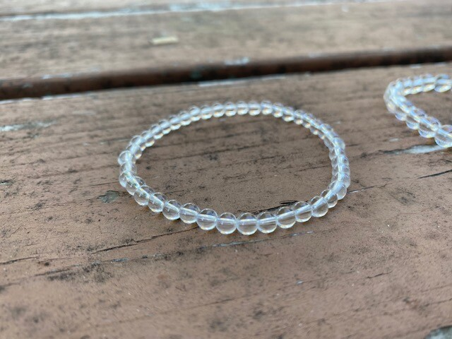 Natural Stone Stretch Bracelet 4mm - Healing Gemstone Beaded thin stackable USA