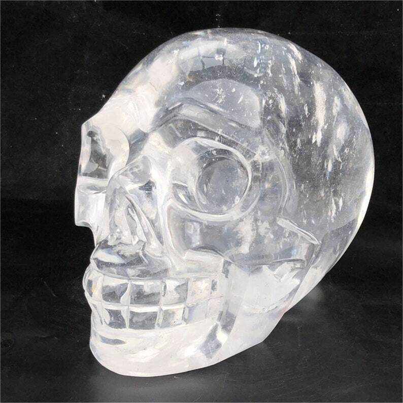 35KG+ Huge Clear Melting Stone Skull Reiki Heal Crystal Energy Decoration gifts