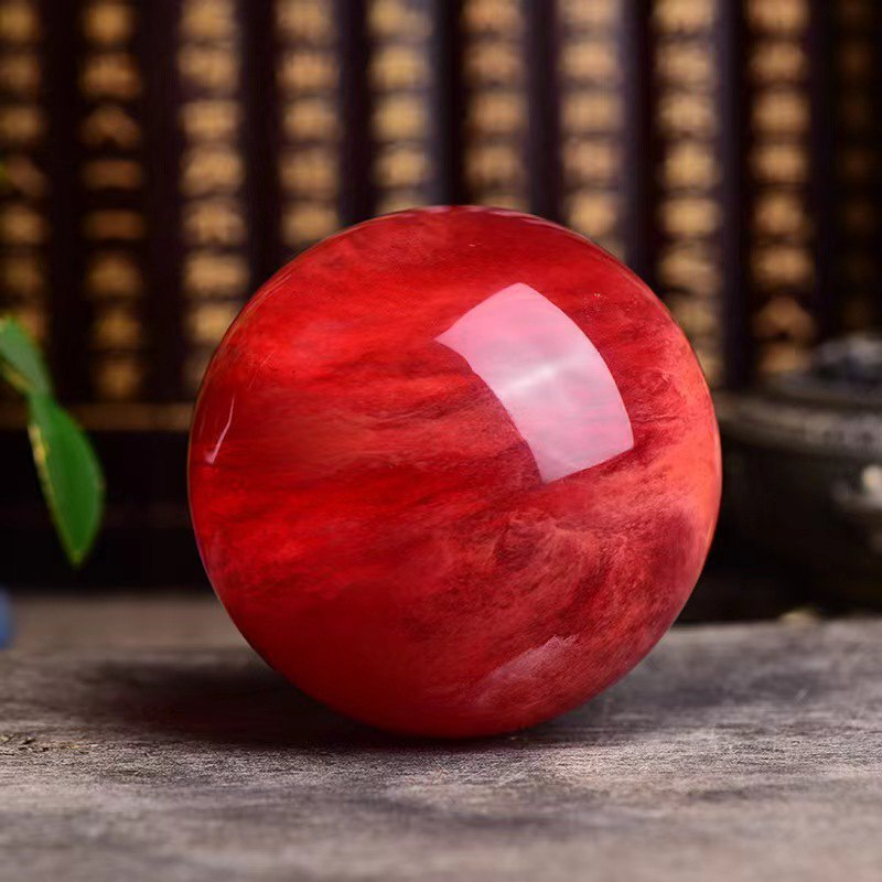 HOT Natural Healing Stone Rare Red Melting Crystal Ball Gemstone Sphere W/ Stand