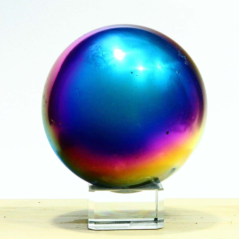611g Natural Crystal Electroplated Rainbow Crystal Ball Quartz Sphere Healing