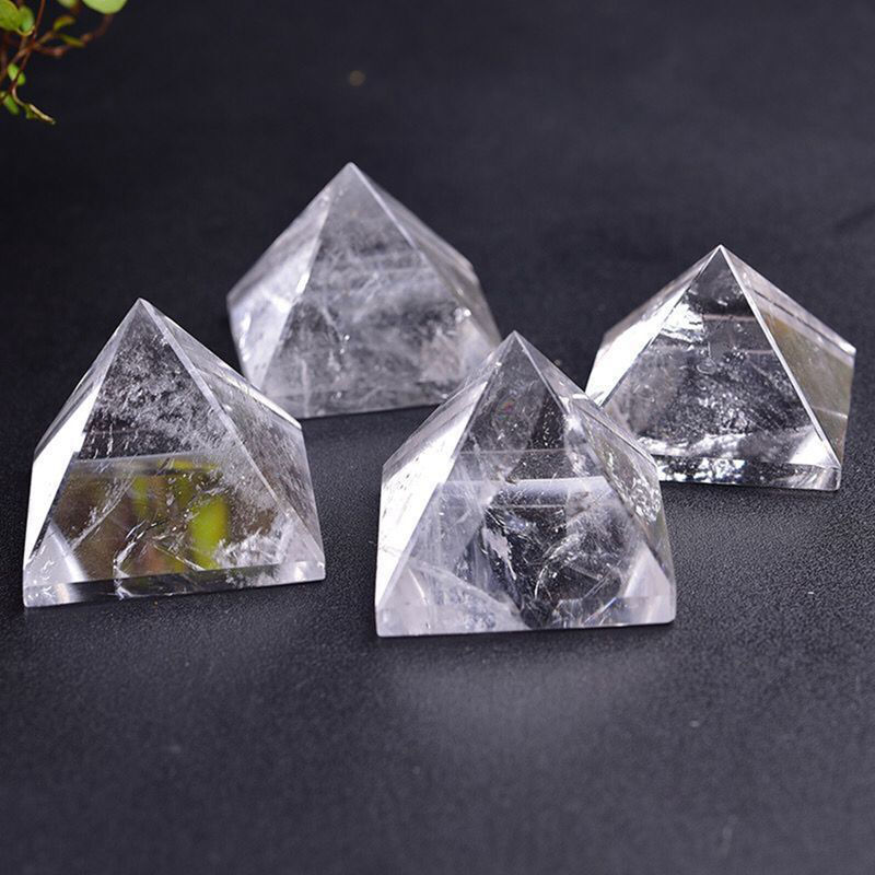 Natural Clear Quartz Crystal Orgone Energy Pyramid Healing Mineral Stone Tower