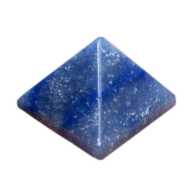 Natural Blue Aventurine Jasper Quartz Crystal Energy Tower Pyramid Healing Decor