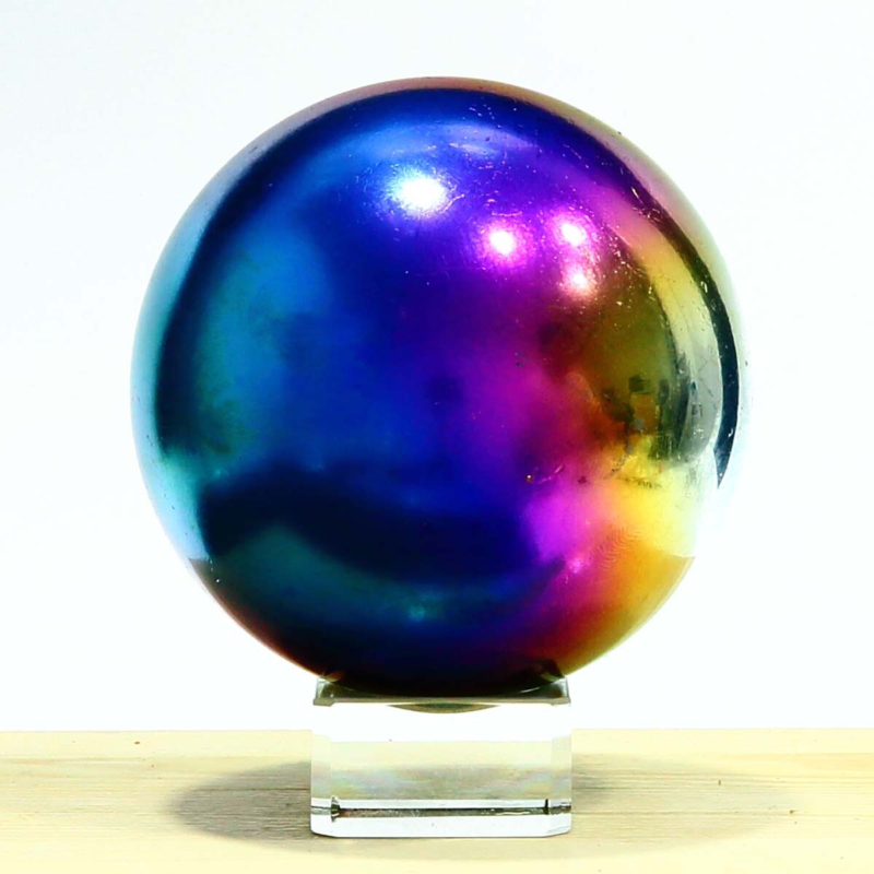 791g Natural Crystal Electroplated Rainbow Crystal Ball Quartz Sphere Healing