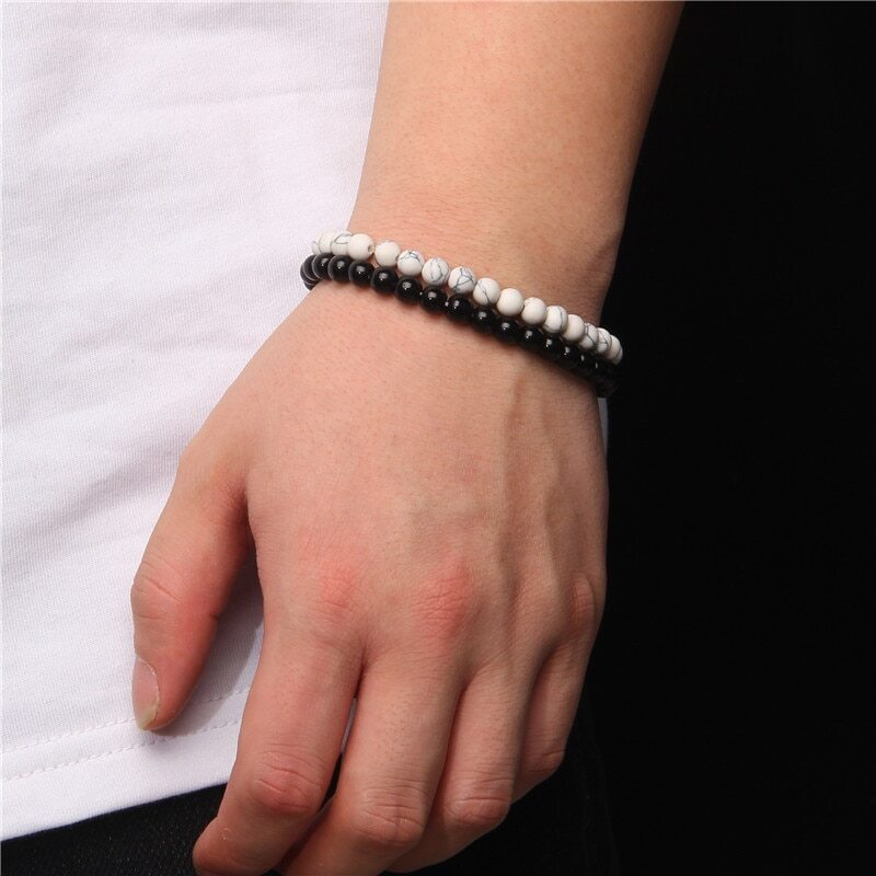 Handmade Natural 6mm Crystal Agates Stretch Bracelet for Women Men Jewelry Gifts