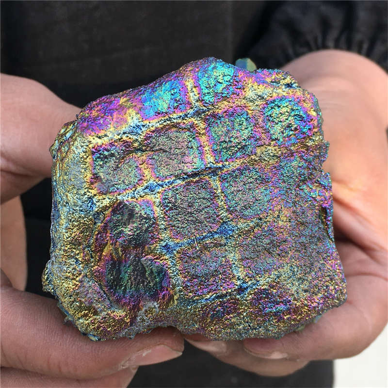 210g Electroplate Rainbow cluster quartz crystal mineral specimen reiki healing