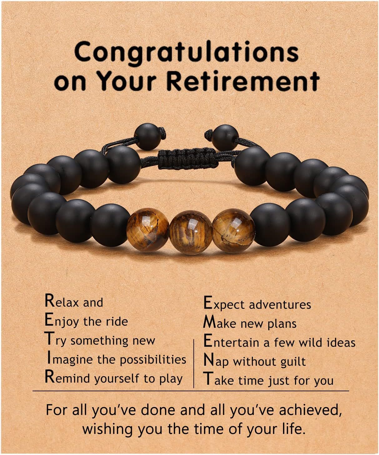 Birthday Gift Bracelet Christmas Father's Day Gift Accessories Tigereye Frosted Stone Men's Bracelet