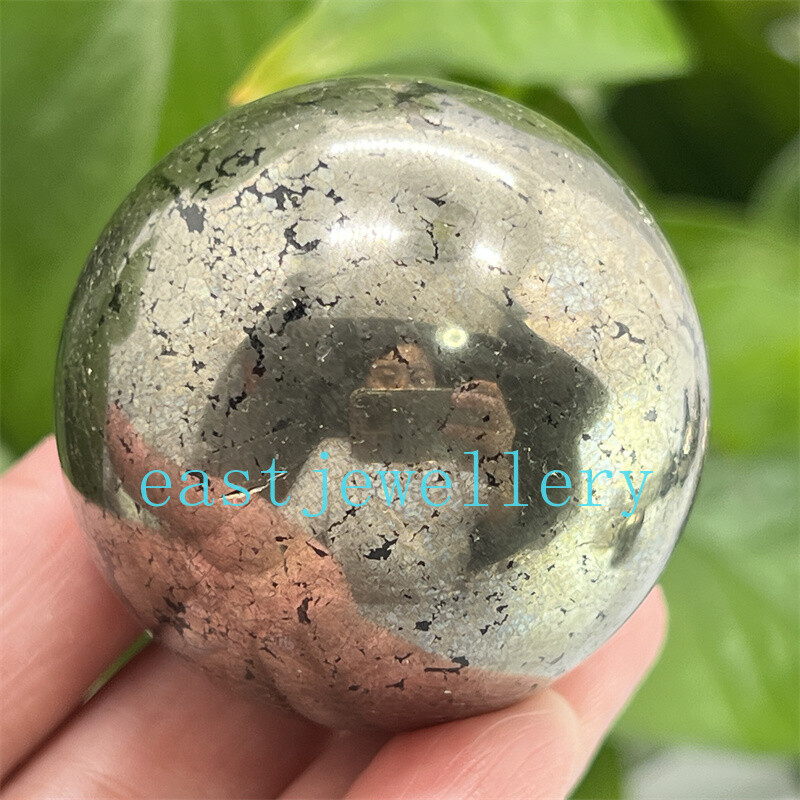 40mm+ Natural Chalcopyrite Carved sphere quartz crystal Ball Reiki Healing 1pc