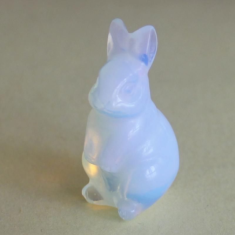 Carved gemstone crystal rabbit bunny figurine animal carving home decor 1.5&apos;&apos;
