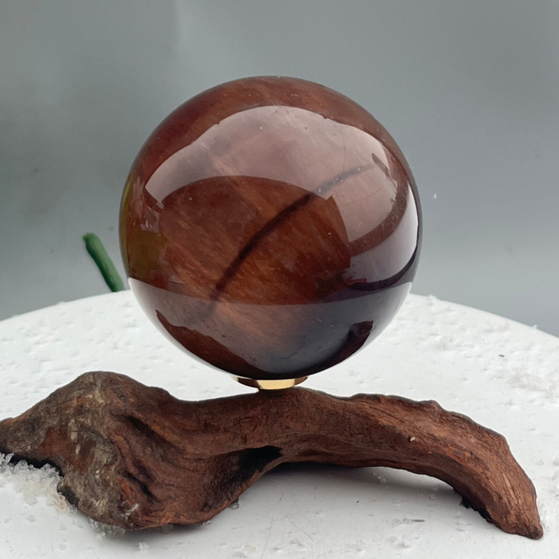 339 Ke Natural Fluorite Ball Colorful Quartz Crystal Gem Repair + Bracket