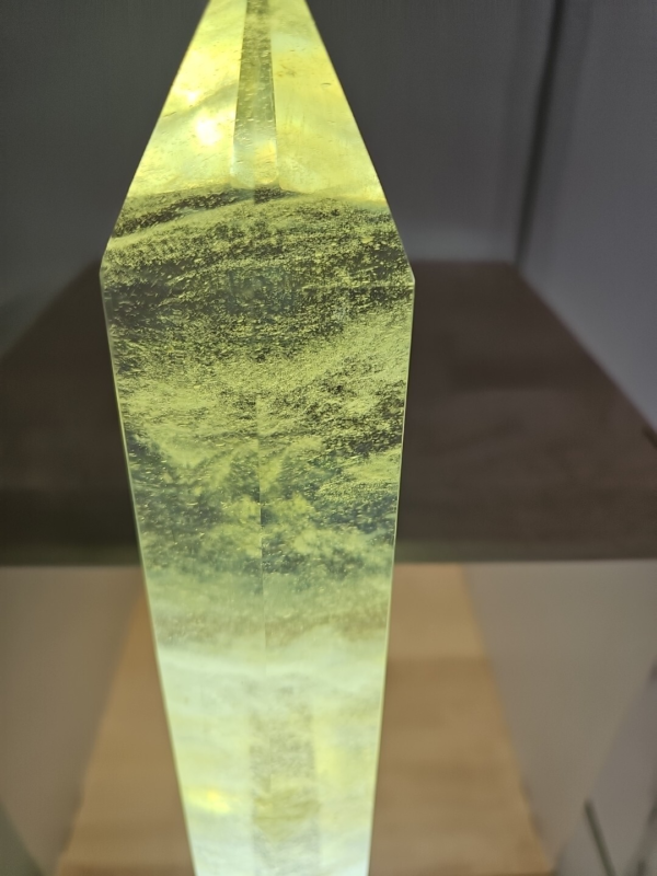 6.08LB  Yellow Smelt Melting Quartz Crystal Point Tower Polished Healing