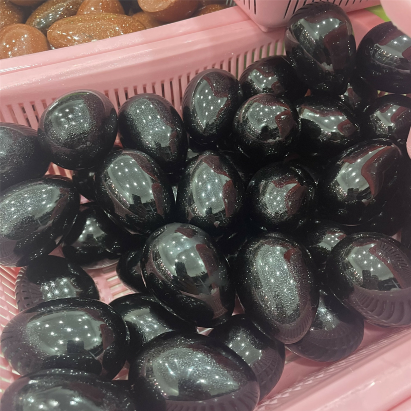 80g+ Natural obsidian Egg Quartz Carved Crystal Massage Reiki Healing 1pc