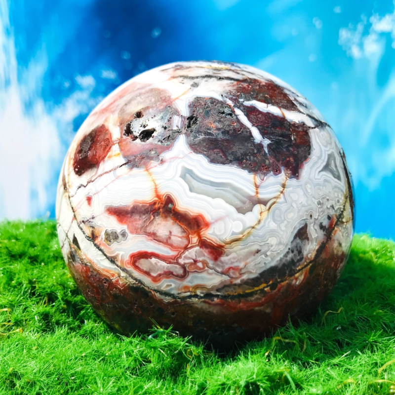 619G Rare Natural Mexican stone Quartz Sphere Crystal Ball Specimen Healing